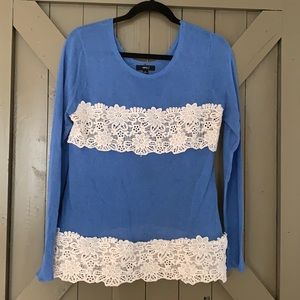 Very J Sweater with Lace Appliqué Details